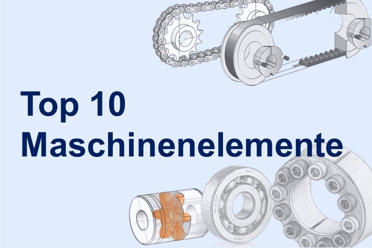 Kollage verschiedener Maschinenelemente und Antriebselemente