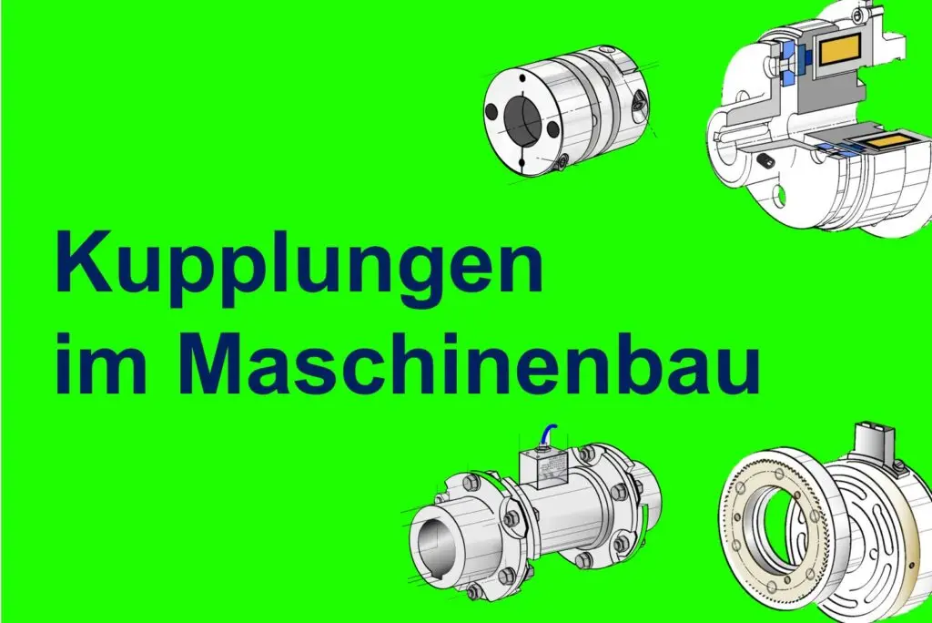 Kollage verschiedener Kupplungen für den Maschinenbau. Schaltbare und nicht schaltbare Kupplungen