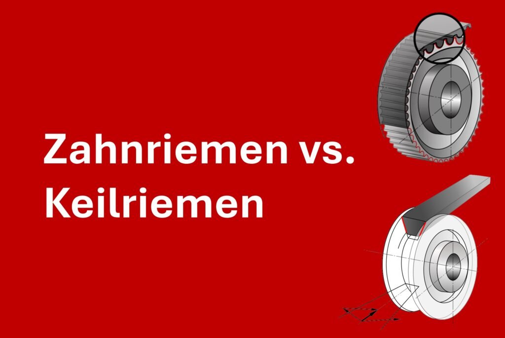 Abbildung von Zahnriemen und Keilriemen im Vergleich