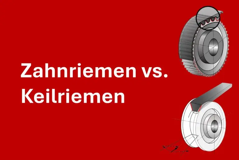 Abbildung von Zahnriemen und Keilriemen im Vergleich